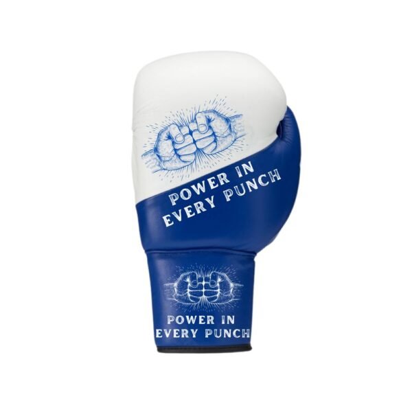 Orion Lace Up Boxing Gloves white And Blue 20 - Image 4