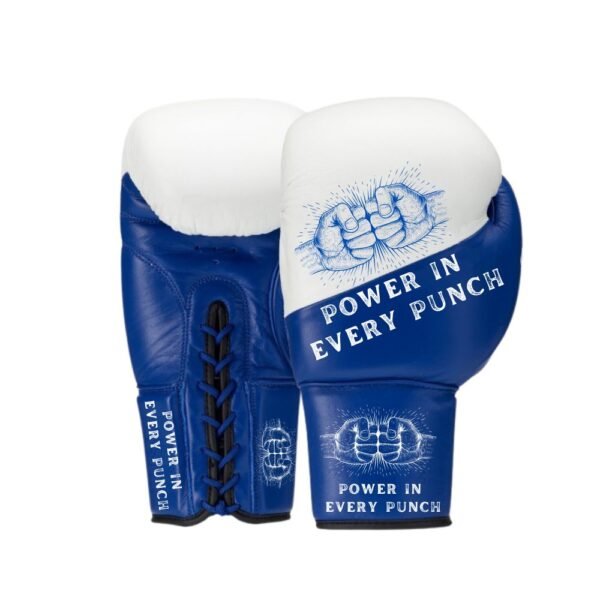 Orion Lace Up Boxing Gloves white And Blue 20