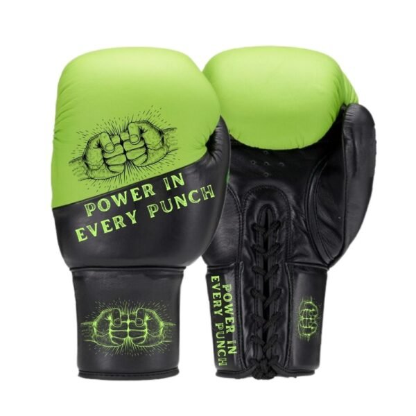 Orion Lace Up Boxing Gloves Black And Green 18