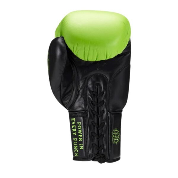 Orion Lace Up Boxing Gloves Black And Green 18 - Image 2